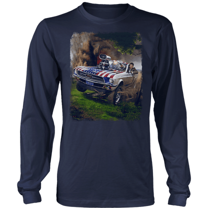 T-shirt Mens Long Sleeve / Midnight Navy / S Reagan Stang