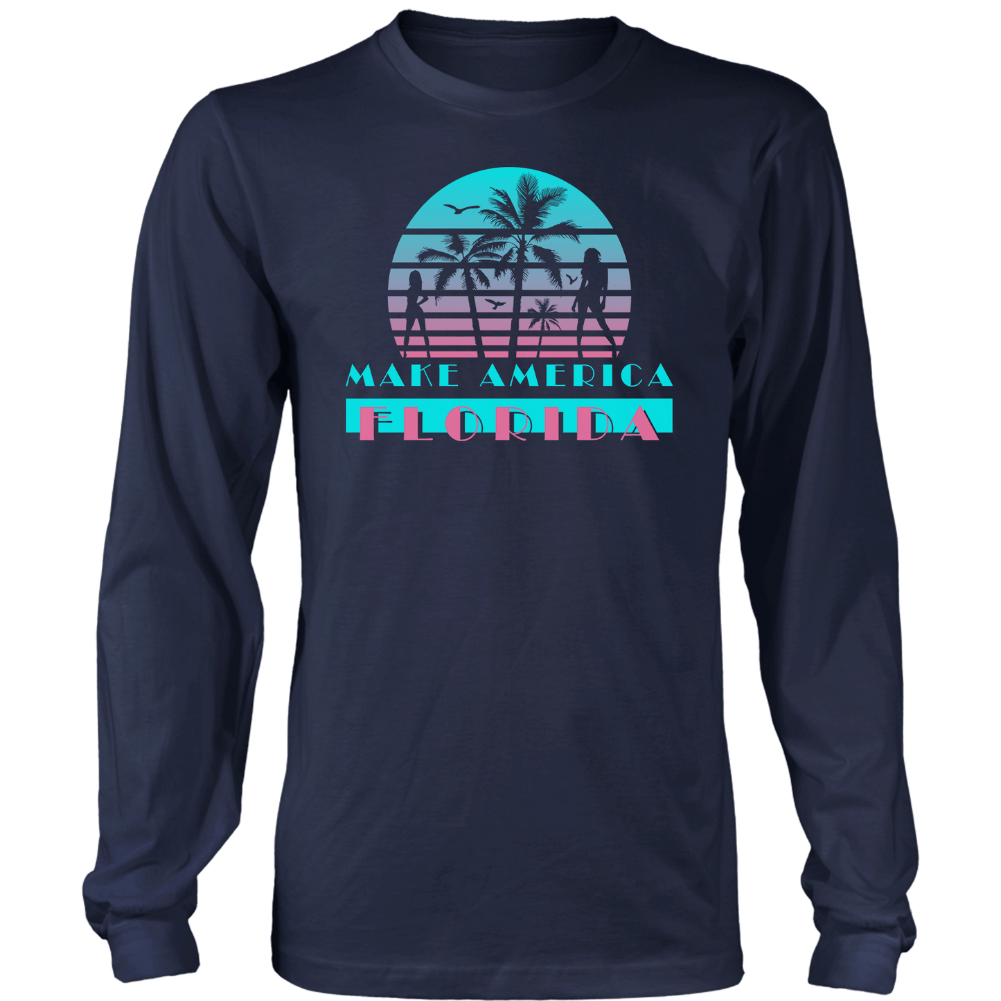 T-shirt Mens Long Sleeve / Midnight Navy / S Make America Florida