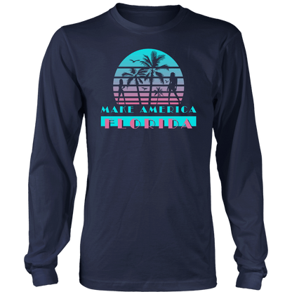 T-shirt Mens Long Sleeve / Midnight Navy / S Make America Florida