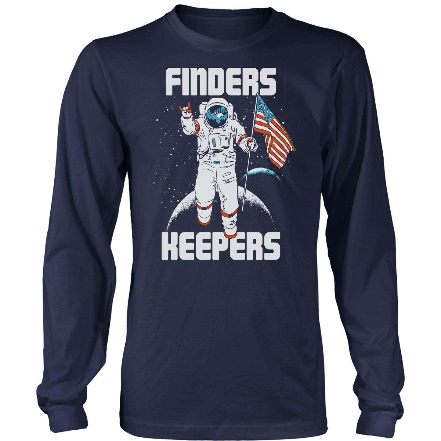 T-shirt Mens Long Sleeve / Midnight Navy / S Finder's Keepers - Moon Mission