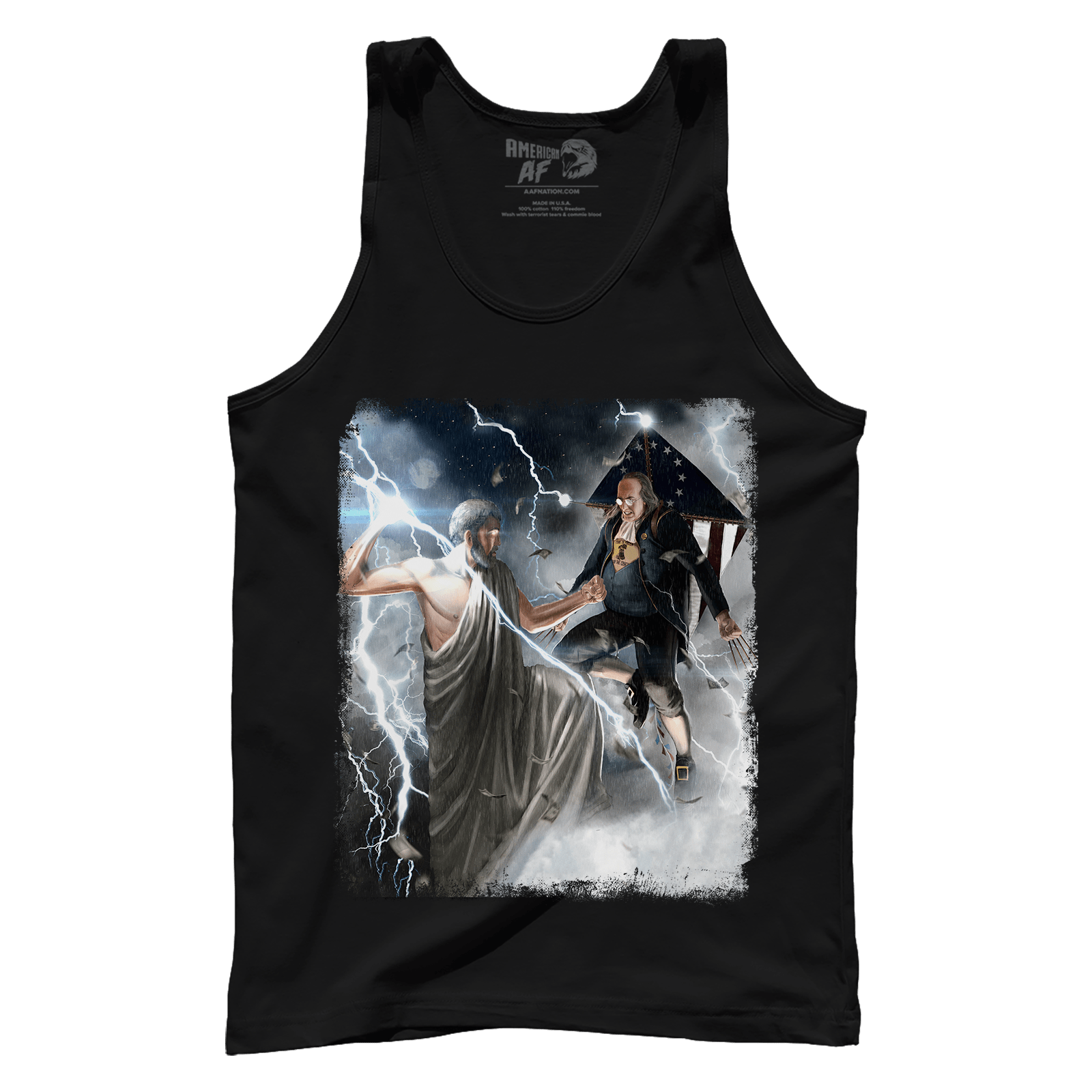 Apparel Premium Mens Tank / Black / XS Ben Franklin vs. Zeus