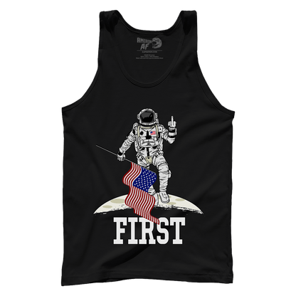 T-shirt Premium Mens Tank / Black / XS First On The Moon