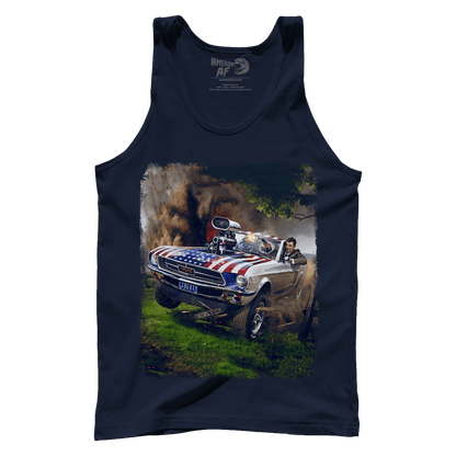 T-shirt Premium Mens Tank / Navy / XS Reagan Stang