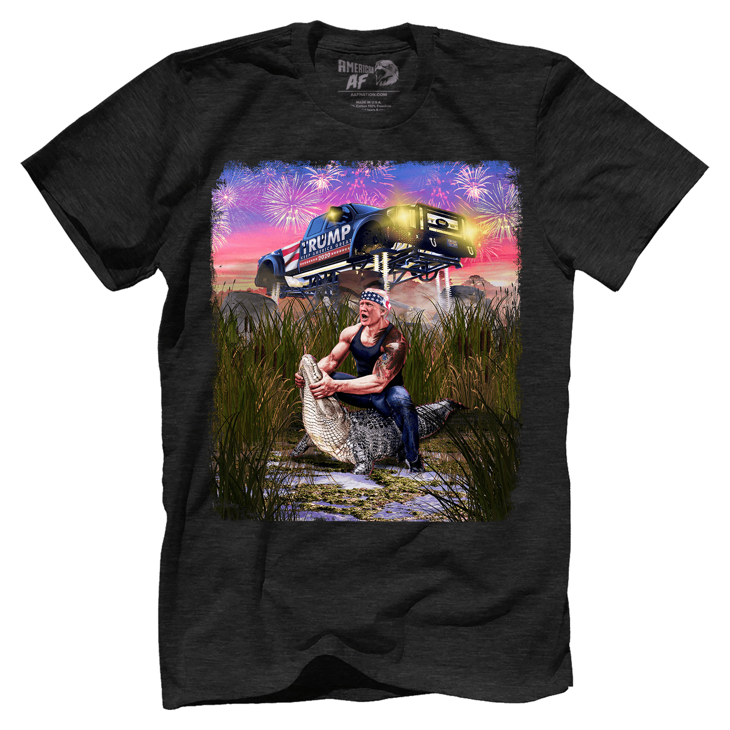 T-shirt Premium Mens Triblend Shirt / Vintage Black / S Trump Gator Wrestling