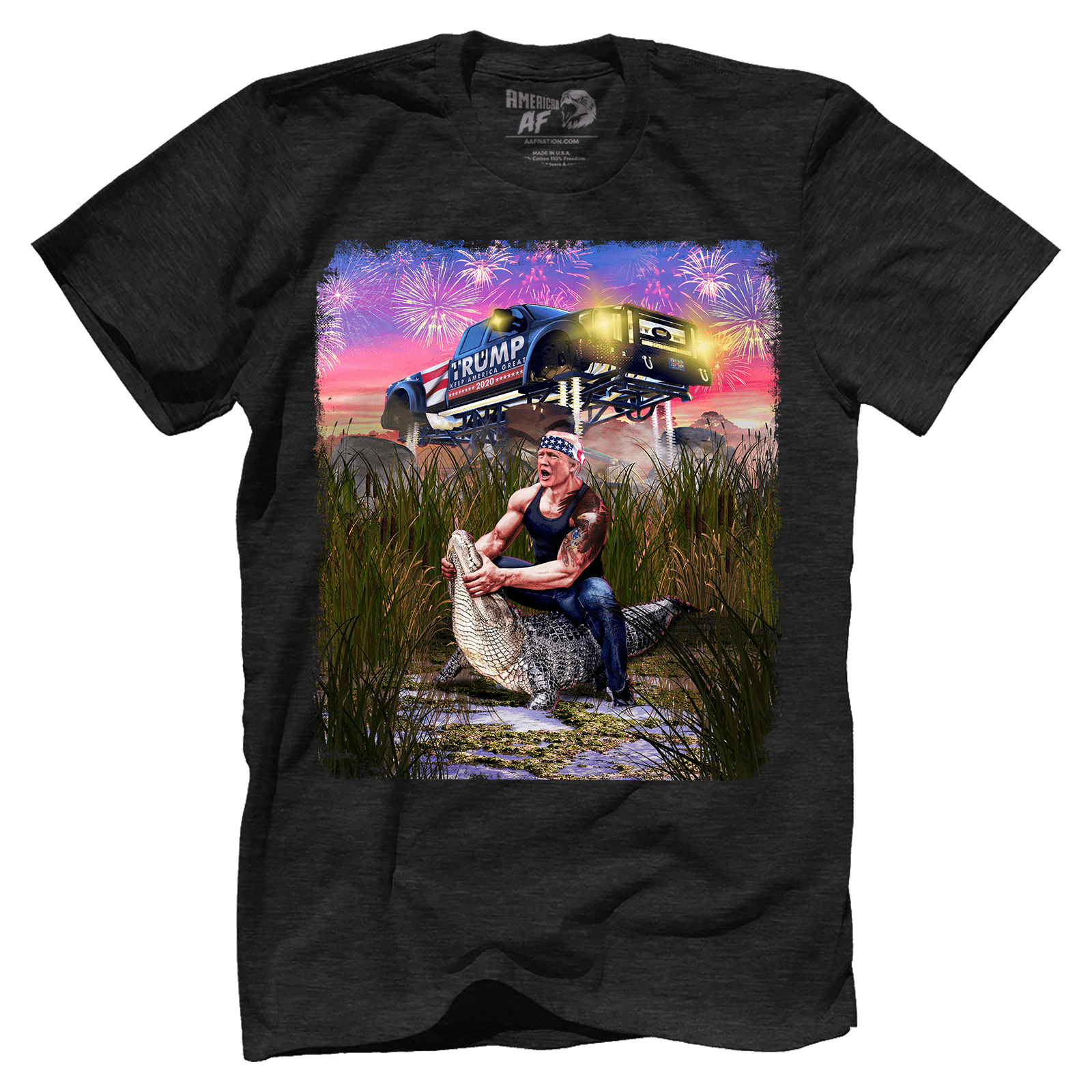 T-shirt Premium Mens Triblend Shirt / Vintage Black / S Trump Gator Wrestling