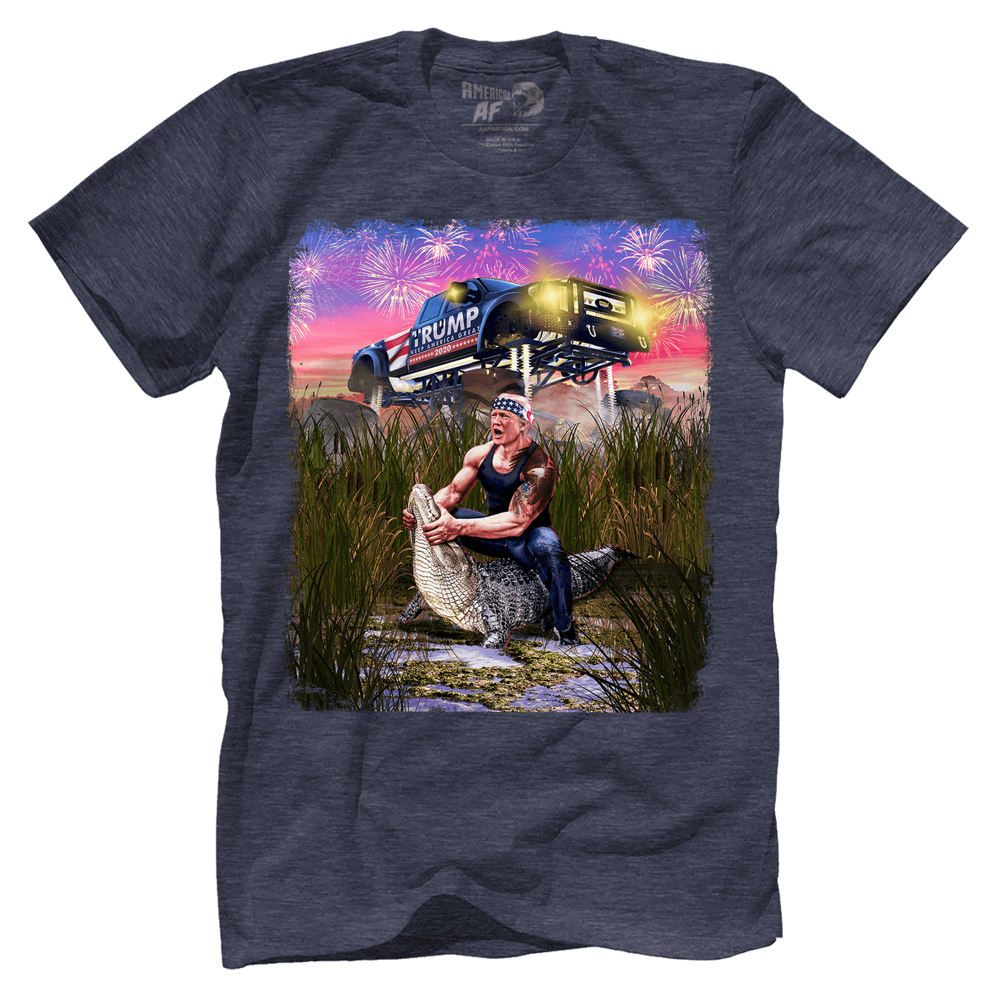 T-shirt Premium Mens Triblend Shirt / Vintage Navy / S Trump Gator Wrestling