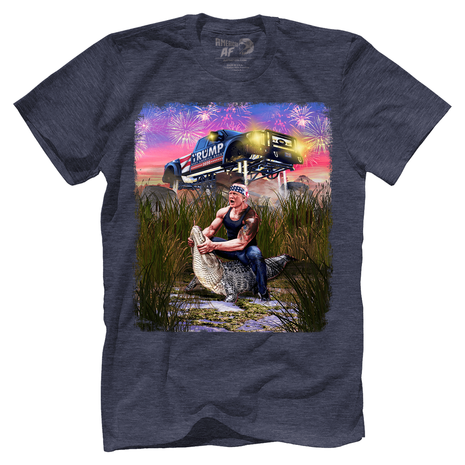 T-shirt Premium Mens Triblend Shirt / Vintage Navy / S Trump Gator Wrestling