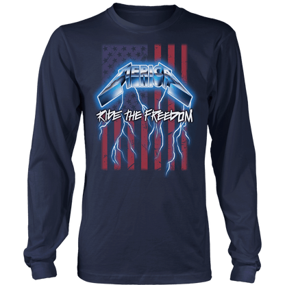 T-shirt Mens Long Sleeve / Midnight Navy / S Ride the Freedom
