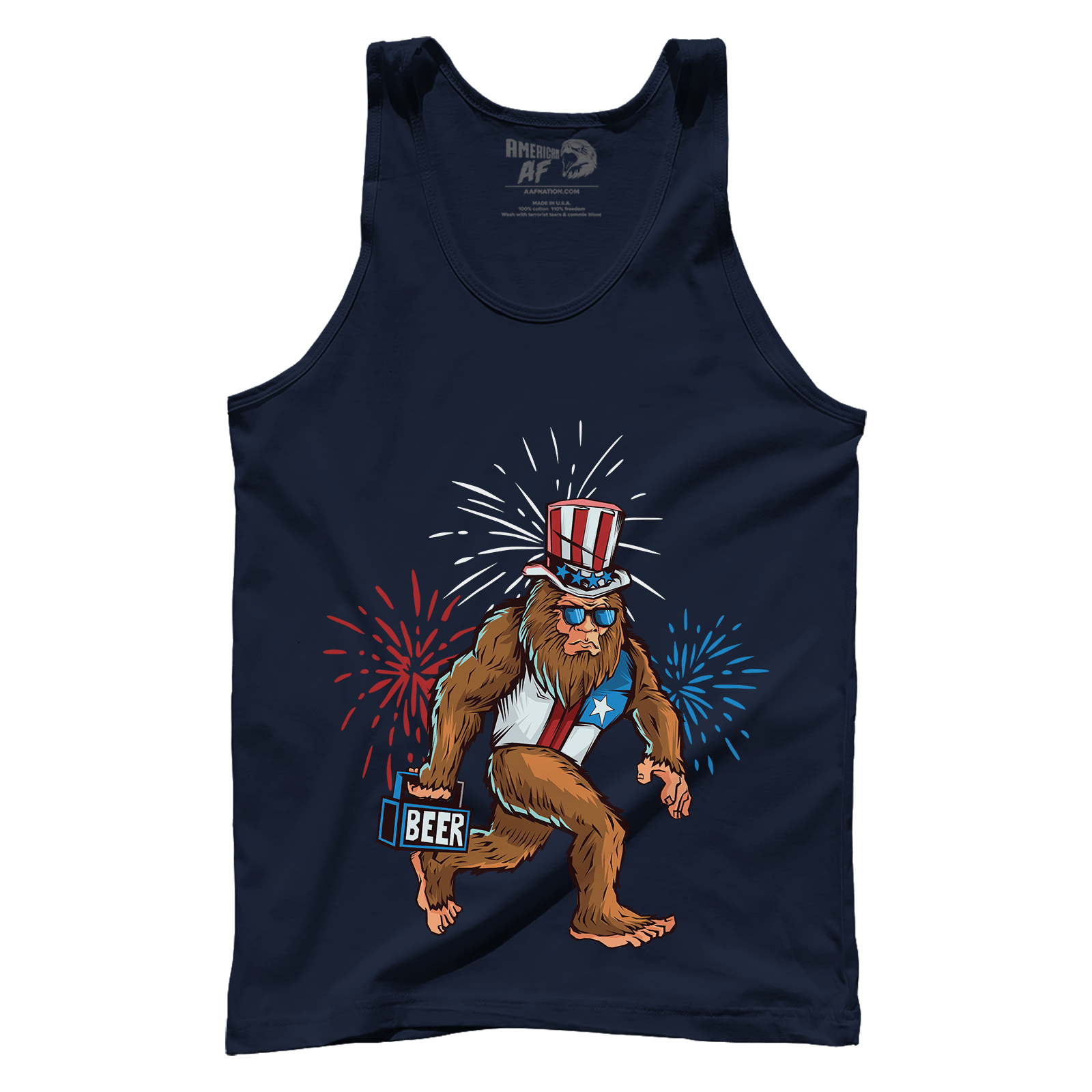 T-shirt Premium Mens Tank / Navy / XS Sasquatch Forever Beer Run
