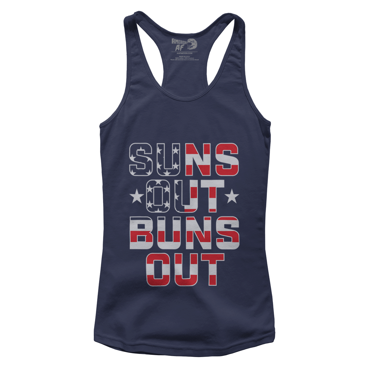 Apparel Premium Ladies Racerback Tank / Midnight Navy / XS Suns Out, Buns Out (Ladies)