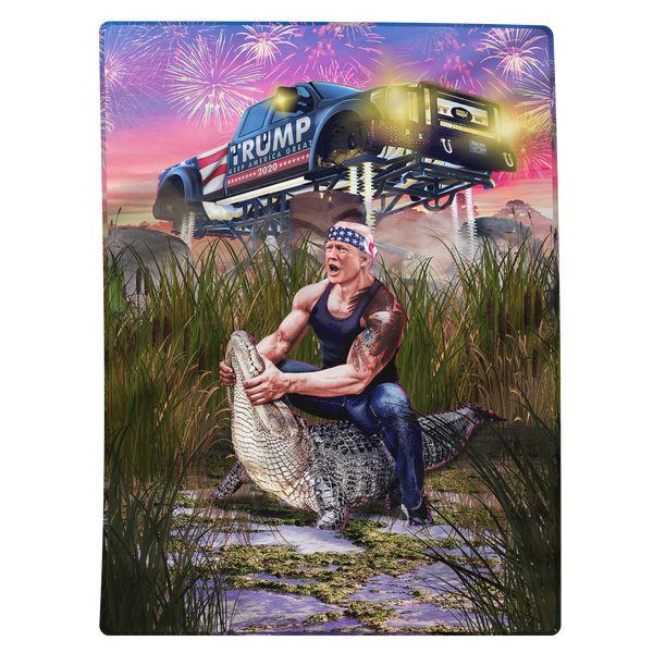 Trump Gator Wrestling Blanket