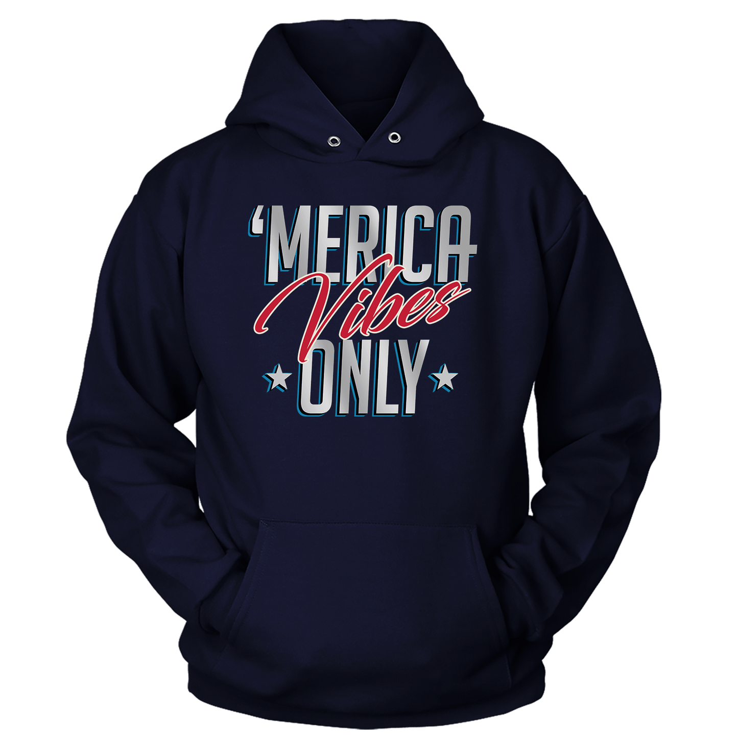 T-shirt Unisex Hoodie / Navy / S Merica Vibes Only