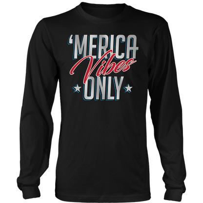 T-shirt Mens Long Sleeve / Black / S Merica Vibes Only