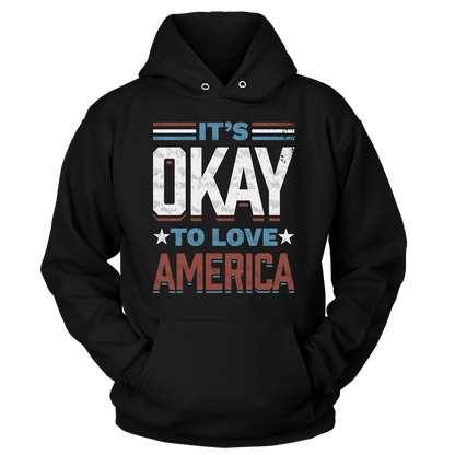 T-shirt Unisex Hoodie / Black / S It's Okay To Love America