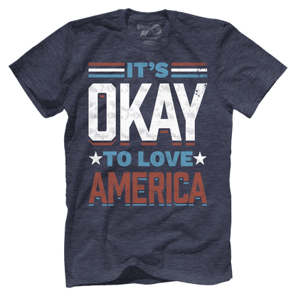T-shirt Premium Mens Triblend Shirt / Vintage Navy / S It's Okay To Love America