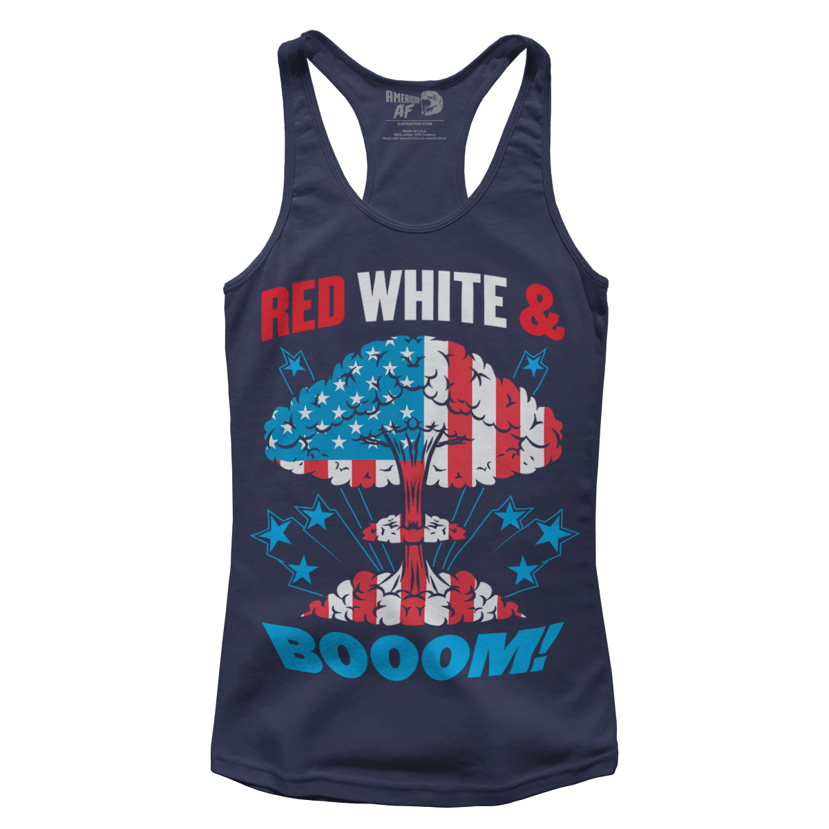 Red, White, and Boom Racerback Tank Top