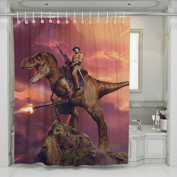 Teddy T-Rex - Shower Curtain