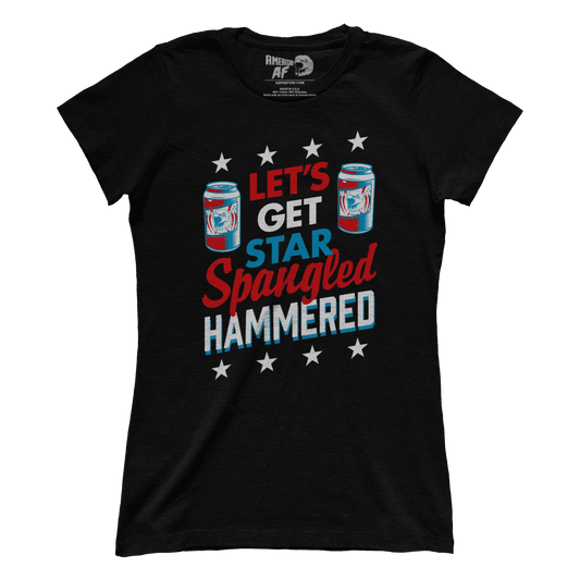 T-shirt Premium Ladies Tee / Black / XS Let's Get Star Spangled Hammered (Ladies)