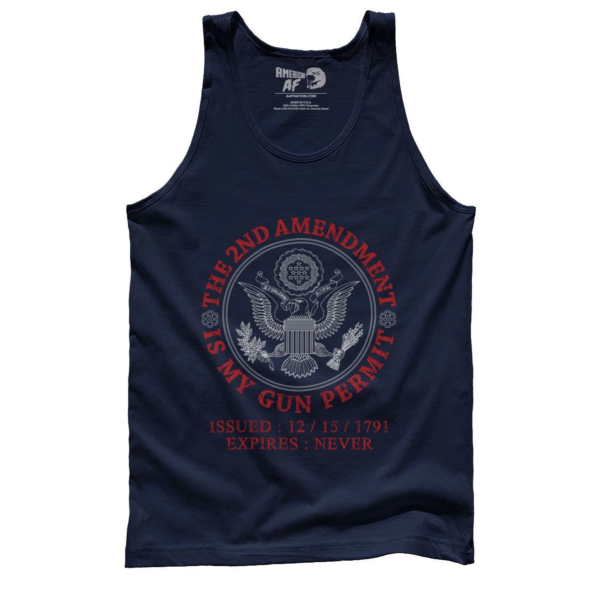 T-shirt Premium Mens Tank / Navy / XS The 2nd Amendment - Gun Permit
