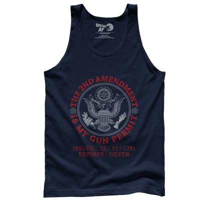 T-shirt Premium Mens Tank / Navy / XS The 2nd Amendment - Gun Permit
