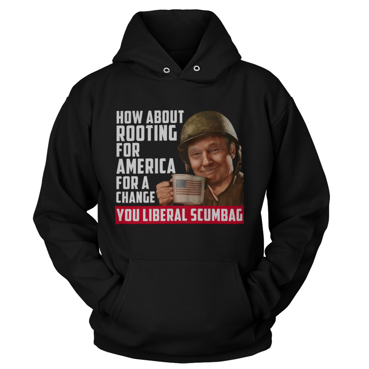 T-shirt Premium Soft Hoodie / Black / XS Trump Rooting for America (Ladies)