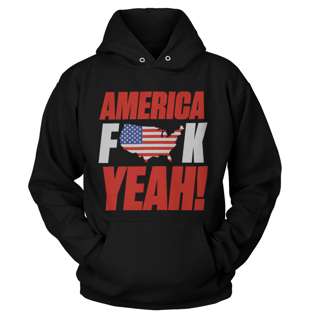 t-shirt Premium Soft Hoodie / Black / XS America F Yeah (Ladies)