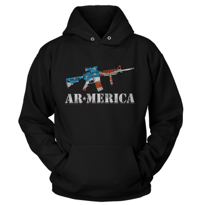 T-shirt Unisex Hoodie / Black / S AR-Merica