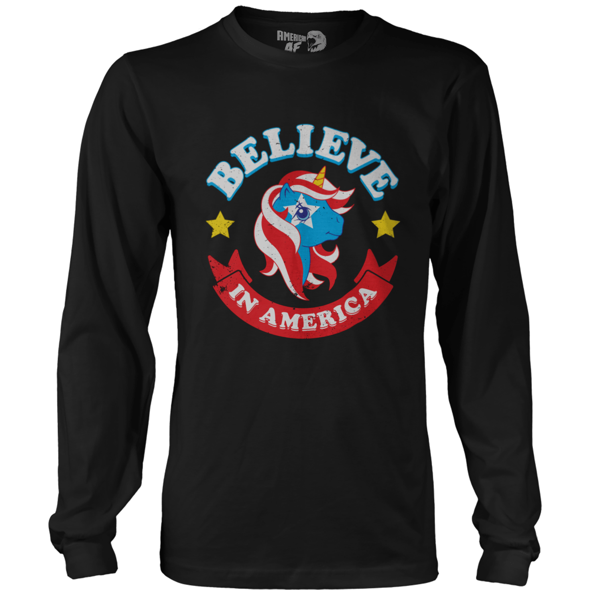 T-shirt Mens Long Sleeve / Black / S My Little Americorn