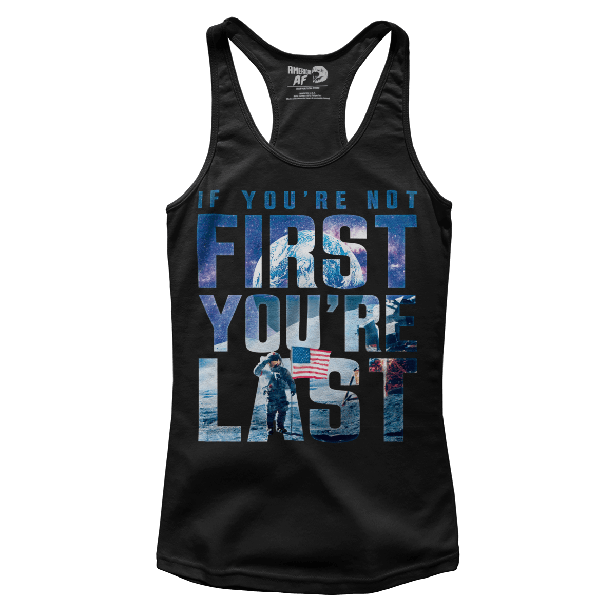 T-shirt Premium Ladies Racerback Tank / Black / XS If You're Not First, You're Last (Ladies)