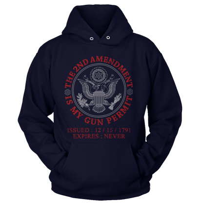 T-shirt Unisex Hoodie / Navy / S The 2nd Amendment - Gun Permit