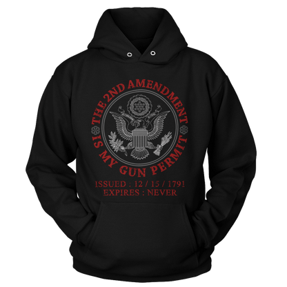 T-shirt Unisex Hoodie / Black / S The 2nd Amendment - Gun Permit