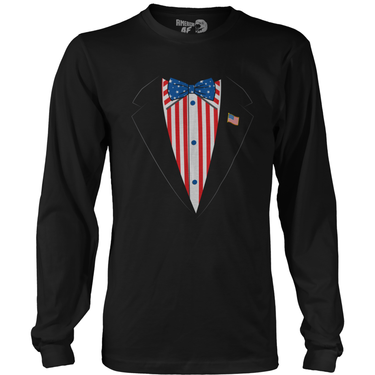 T-shirt Mens Long Sleeve / Black / S Merican Tuxedo