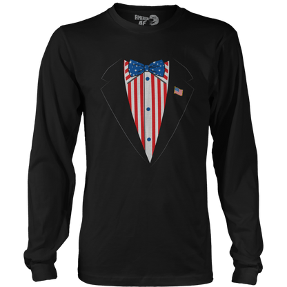 T-shirt Mens Long Sleeve / Black / S Merican Tuxedo