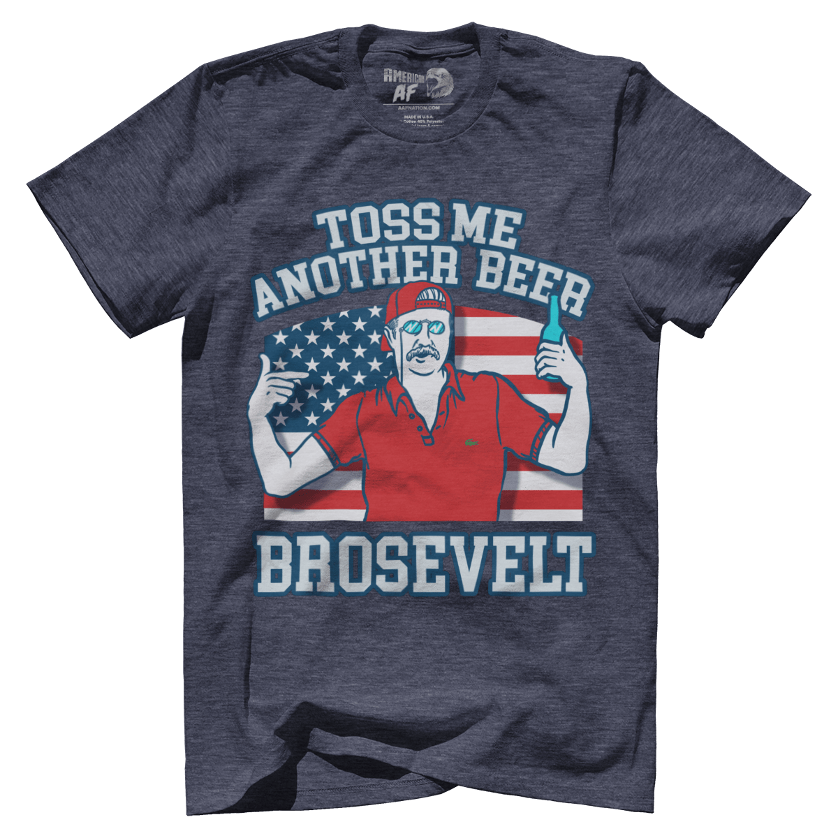 T-shirt Premium Mens Triblend Shirt / Vintage Navy / S Toss Me Another Beer Brosevelt