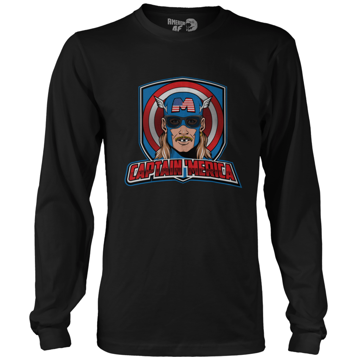 T-shirt Mens Long Sleeve / Black / S Captain 'Merica