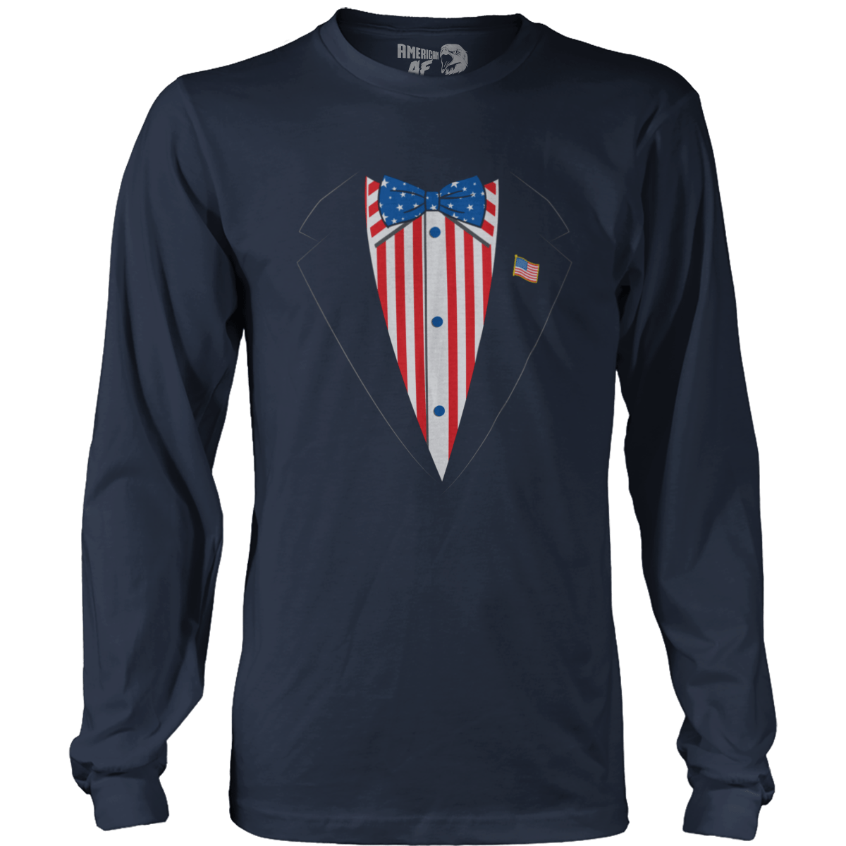 T-shirt Mens Long Sleeve / Midnight Navy / S Merican Tuxedo