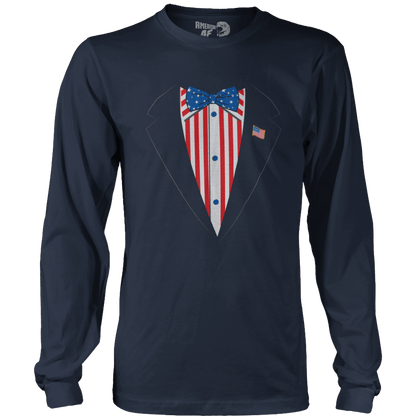 T-shirt Mens Long Sleeve / Midnight Navy / S Merican Tuxedo