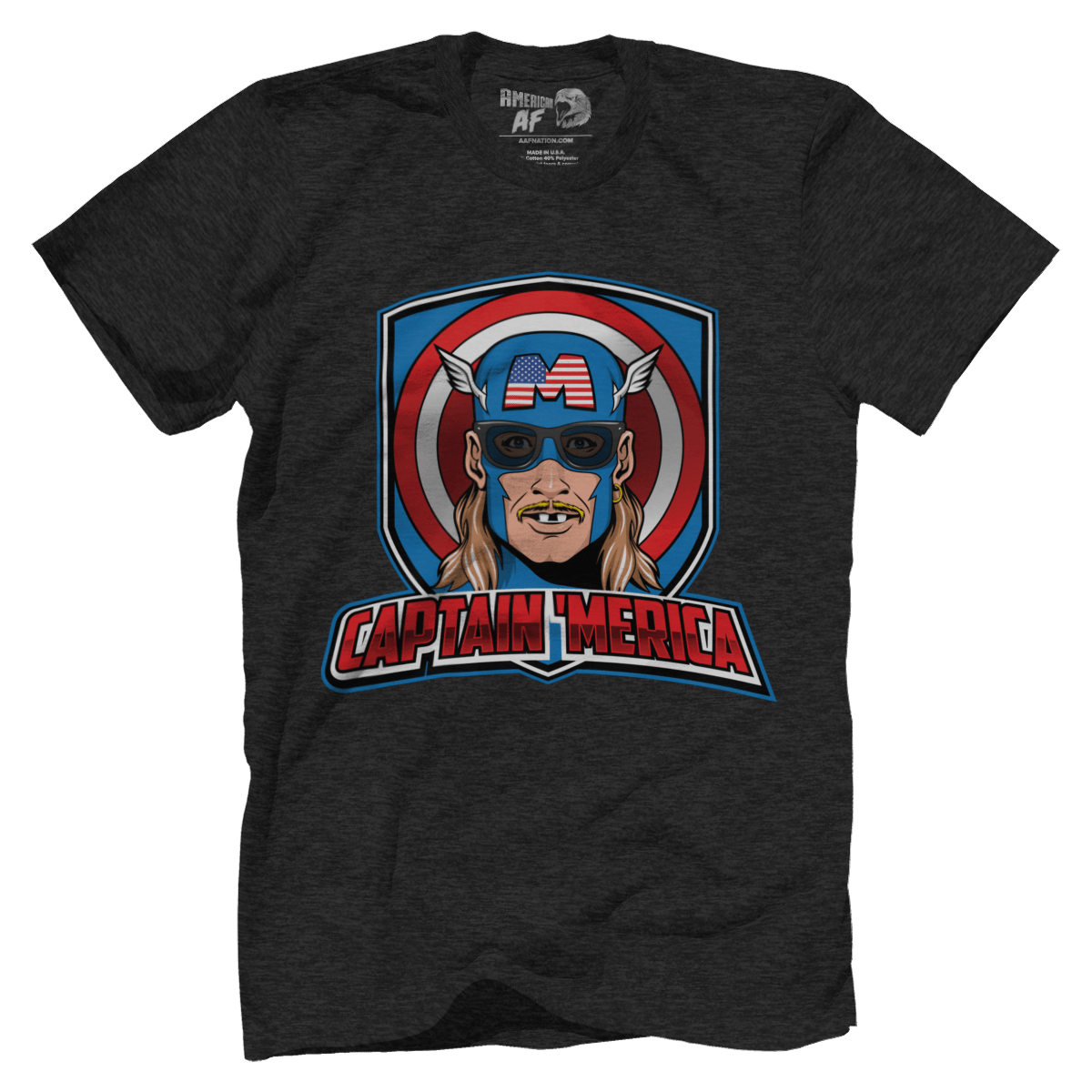 T-shirt Premium Mens Triblend Shirt / Vintage Black / S Captain 'Merica