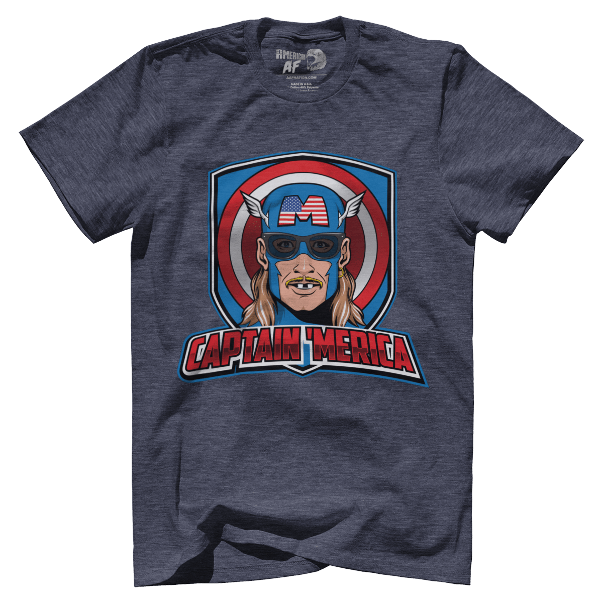 T-shirt Premium Mens Triblend Shirt / Vintage Navy / S Captain 'Merica