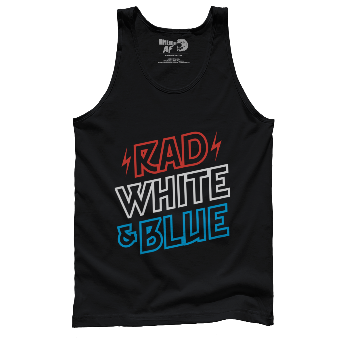 T-shirt Premium Mens Tank / Black / XS Rad White & Blue