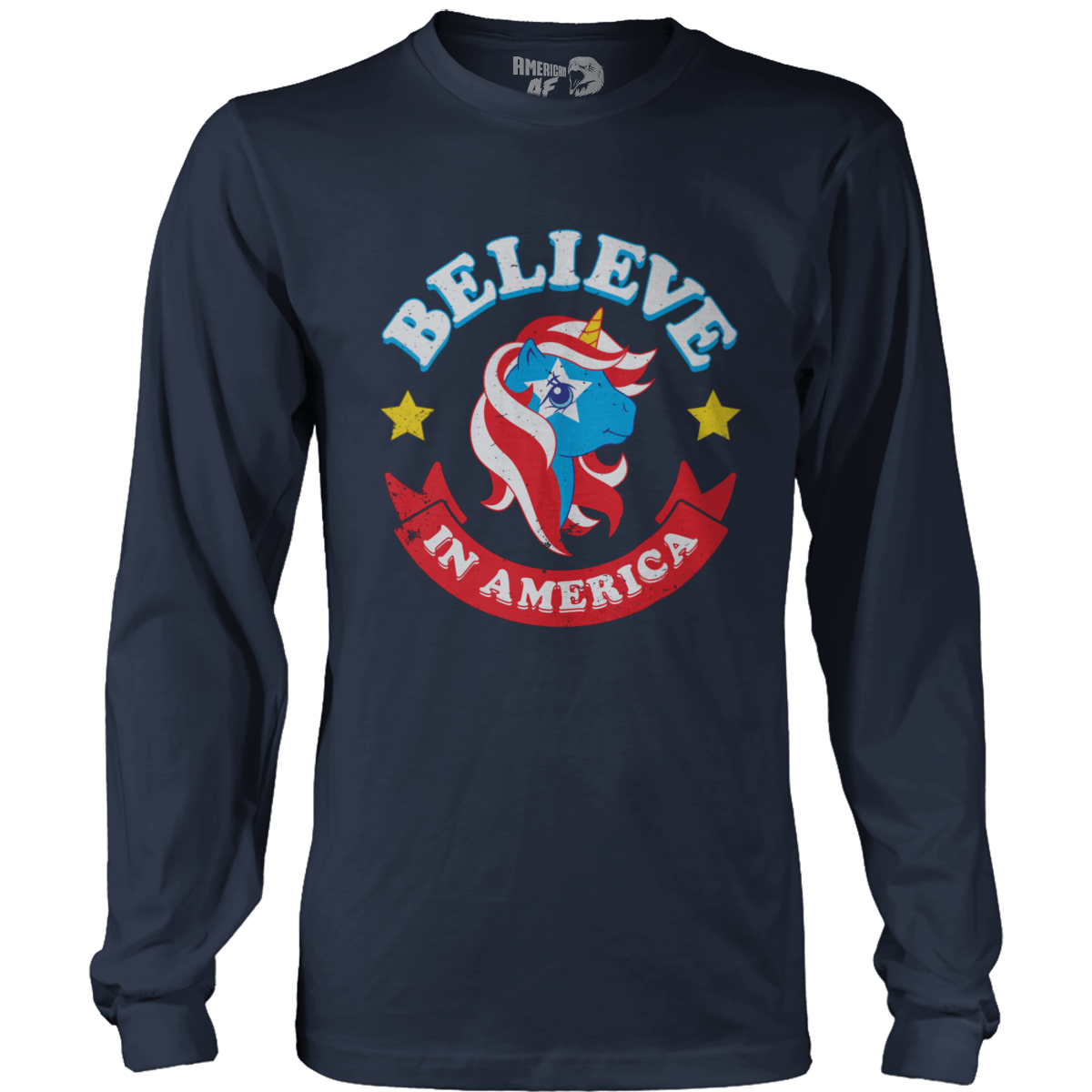 T-shirt Mens Long Sleeve / Midnight Navy / S My Little Americorn