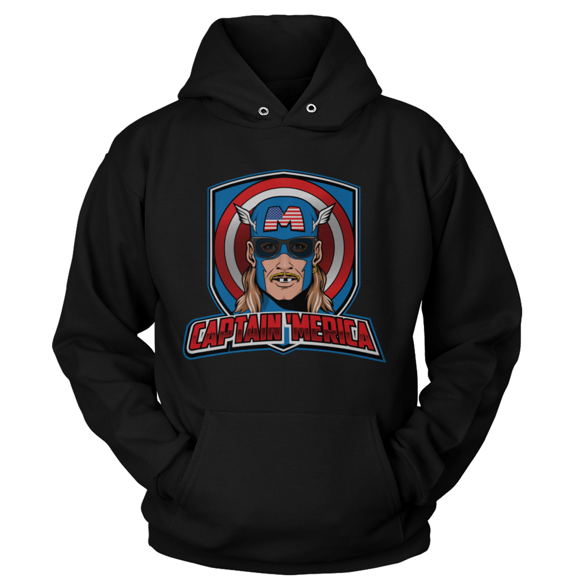 T-shirt Unisex Hoodie / Black / S Captain 'Merica