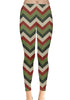 Green Chevron Christmas Leggings