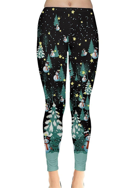 Midnight Snow Christmas Leggings