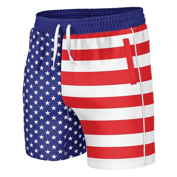 American Flag Swim Trunks