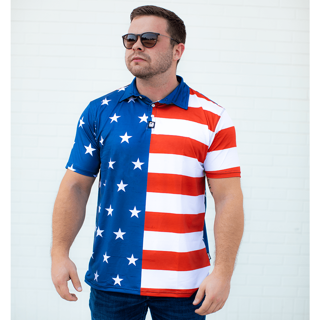 Polo shirt hot sale with american flag