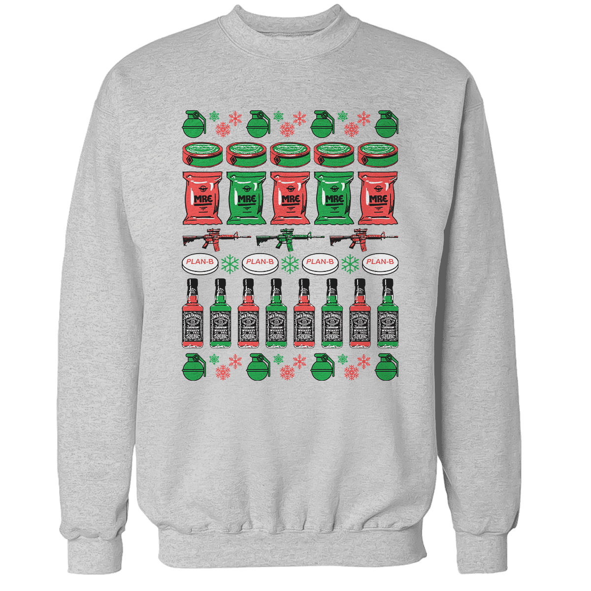 Raglan Premium Sweatshirt / Heather Gray / S A Plan-B Christmas