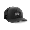 Build The Wall Black Leather Patch Hat