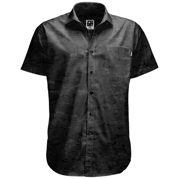 Black Camo Button Down