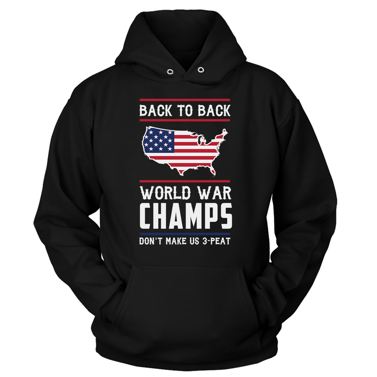 T-shirt Unisex Hoodie / Black / S Back-To-Back World War Champs! V2 (Ladies)